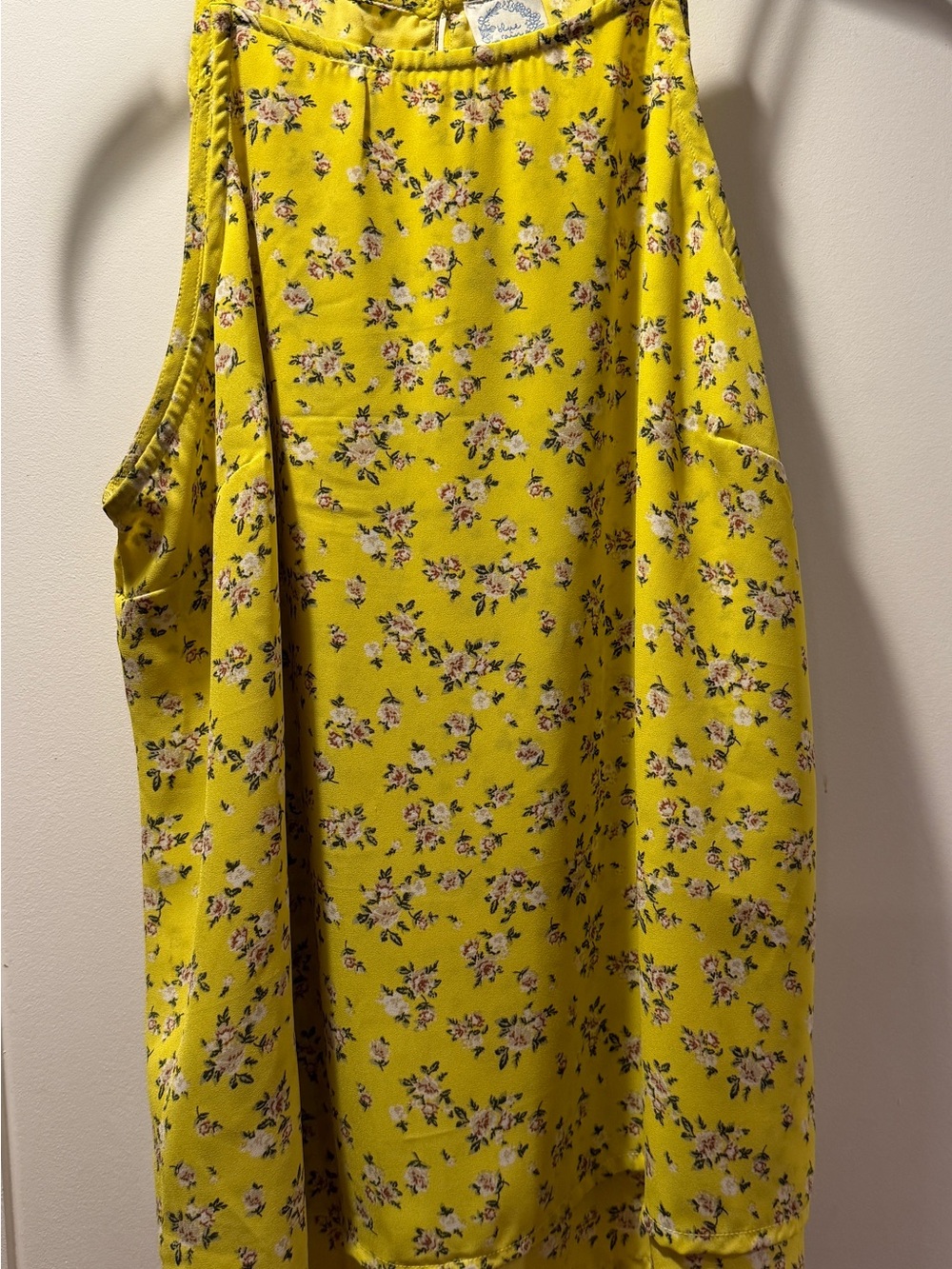 Blue Rain Yellow Floral Tank Top